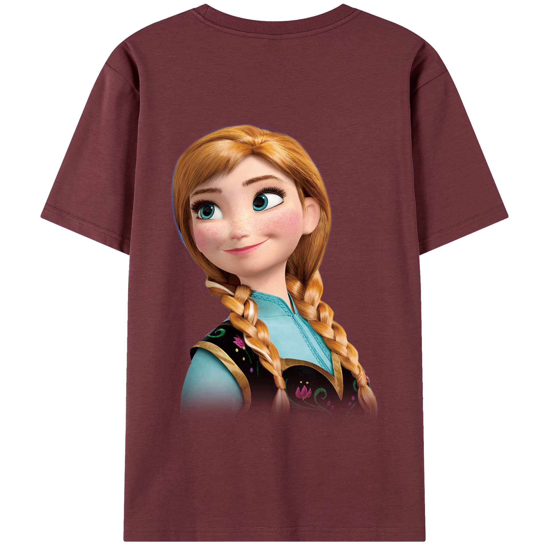 （画像用） アナと雪の女王 アンナ エルサ Frozen Anna Elsa 綿100％半袖Tシャツ（背面プリント）